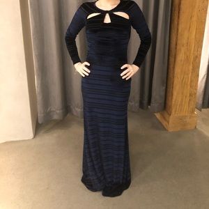 Navy maxi dress for party- long sleeve NWOT